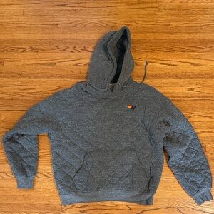 Aviator Nation Heather Grey Relaxed Fit Quilted Pullover Hoodie